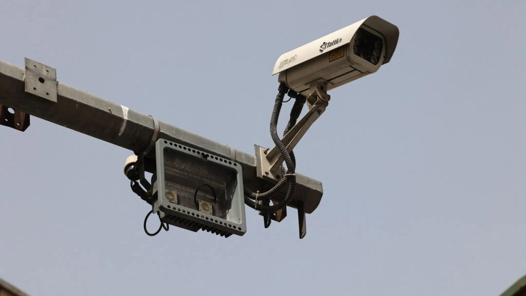 CCTV camera Qatar installation mounted on a pole