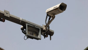 CCTV camera Qatar installation mounted on a pole